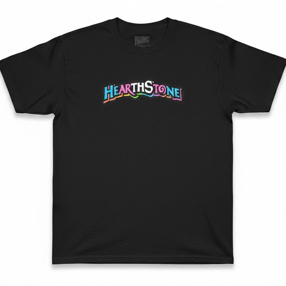 Blizzard Entertainment HearthStone Black Multi Color Logo Men's Large T-Shirt